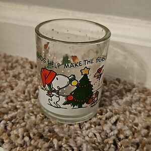 Snoopy christmas tree vintage votive candle holder